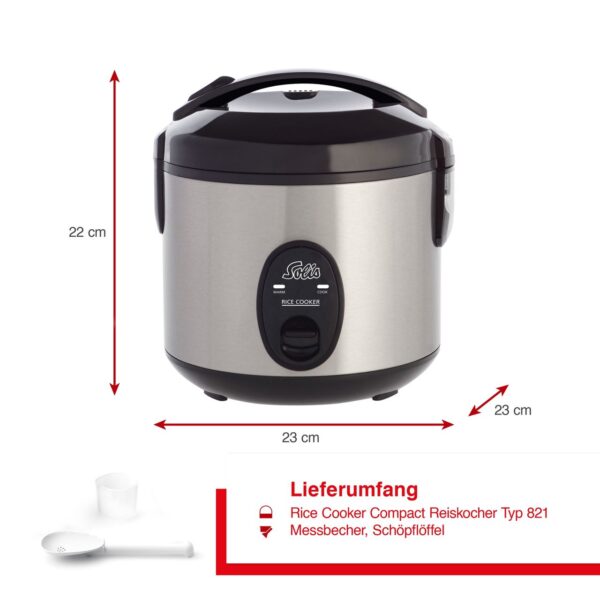 7611210978084-6 Solis Rice Cooker Compact (Typ 821) Reiskocher mit Warmhaltefunktion