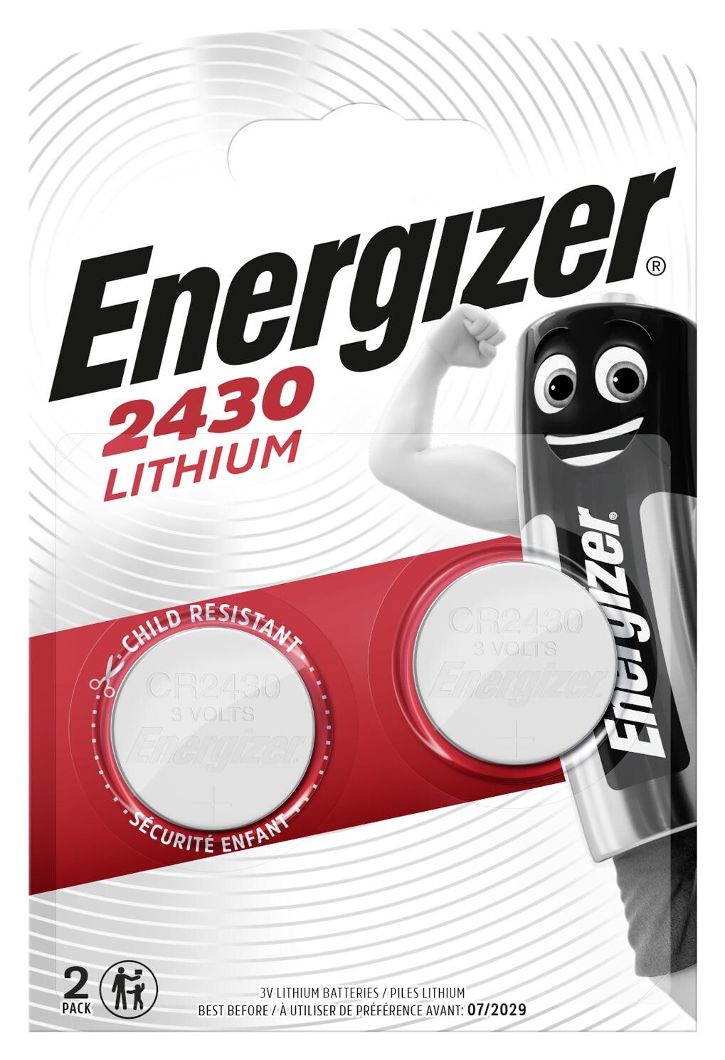 Energizer Knopfzelle Lithium CR2430 2er Pack