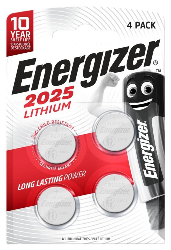 Energizer Knopfzelle Lithium CR2025 4er Pack