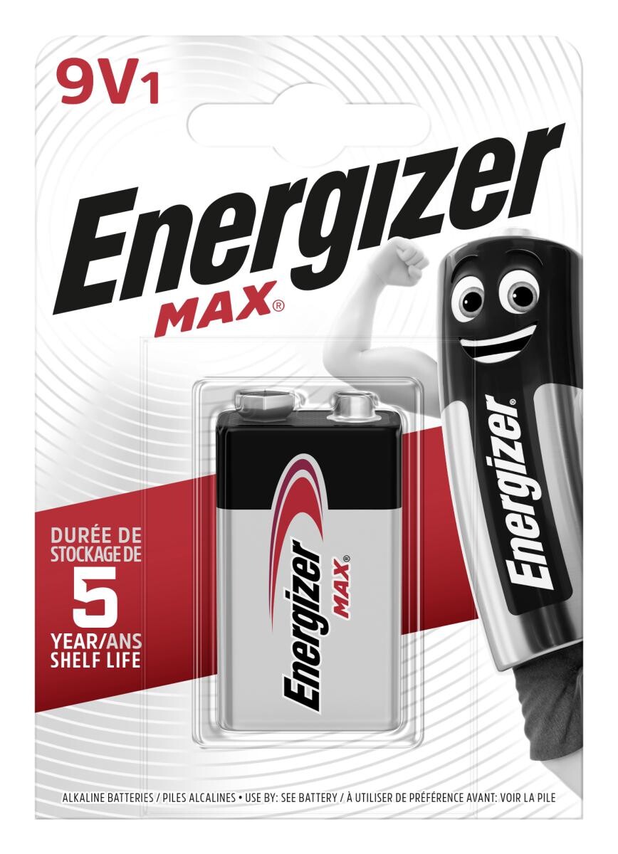 Energizer Batterie Max 9V E-Block (6LR61) 1er Pack