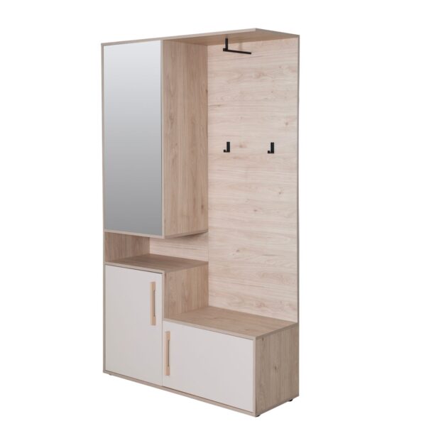 Phoenix Kompaktgarderobe "Entry" mit Stauraum und Kleiderhaken, cashmere Weiß und Kastanien Dekor