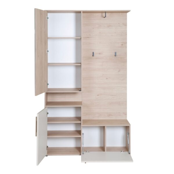 Phoenix Kompaktgarderobe "Entry" mit Stauraum und Kleiderhaken, cashmere Weiß und Kastanien Dekor
