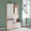 Phoenix Kompaktgarderobe "Entry" mit Stauraum und Kleiderhaken, cashmere Weiß und Kastanien Dekor