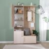 Phoenix Kompaktgarderobe "Entry" mit Stauraum und Kleiderhaken, cashmere Weiß und Kastanien Dekor