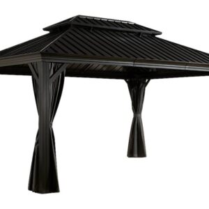 Sojag Pavillon Messina champagner Metall B/H/L: ca. 483x307x363 cm
