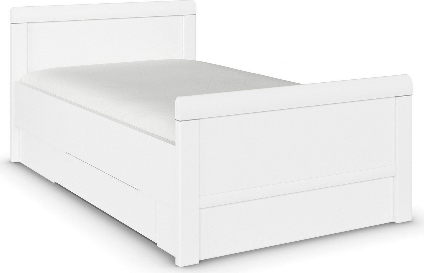 rauch Stauraumbett Bett Einzelbett Stollenbett Bettkästen EVELYN, in Komforthöhe mit Holzkopfteil sowie Schubladen MADE IN GERMANY