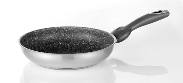 Lumenflon Carretta Edelstahlpfanne Salerno mit Softtouchgriff Granitoptik, Ø 20 cm