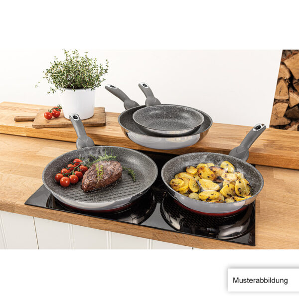 Lumenflon Carretta Edelstahlpfanne Salerno mit Softtouchgriff Granitoptik, Ø 20 cm