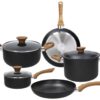TOGNANA Topfset Grancucina Rock Wood schwarz Aluminium 8 tlg.