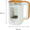 Jocca Elektrischer Wasserkocher weiss, 1, 8L, Borosilikatglas, 360° Basis, Schnellkoch