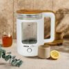Jocca Elektrischer Wasserkocher weiss, 1, 8L, Borosilikatglas, 360° Basis, Schnellkoch