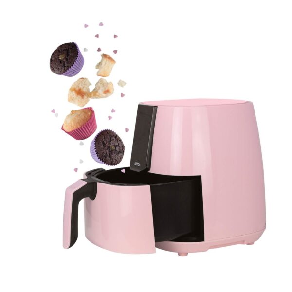 Jocca Heißluftfritteuse 3, 8L in ROSA mit 1450W Airfryer LED Touch 8 Programme