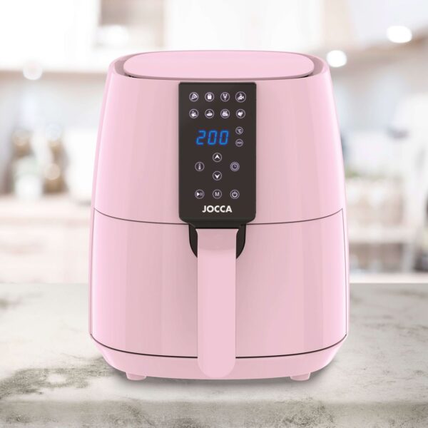 Jocca Heißluftfritteuse 3, 8L in ROSA mit 1450W Airfryer LED Touch 8 Programme
