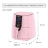 Jocca Heißluftfritteuse 3, 8L in ROSA mit 1450W Airfryer LED Touch 8 Programme