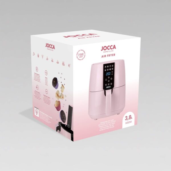 Jocca Heißluftfritteuse 3, 8L in ROSA mit 1450W Airfryer LED Touch 8 Programme
