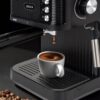 8435253586629-3 Jocca Espressomaschine Schwarz 850W – 20 Bar Druck, 1, 8L Tank, Milchaufschäumer, Edelstahl