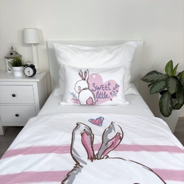 COFI 1453 Kinderbettwäsche aus Baumwolle mit Kaninchen 100x135 + 40x60 cm