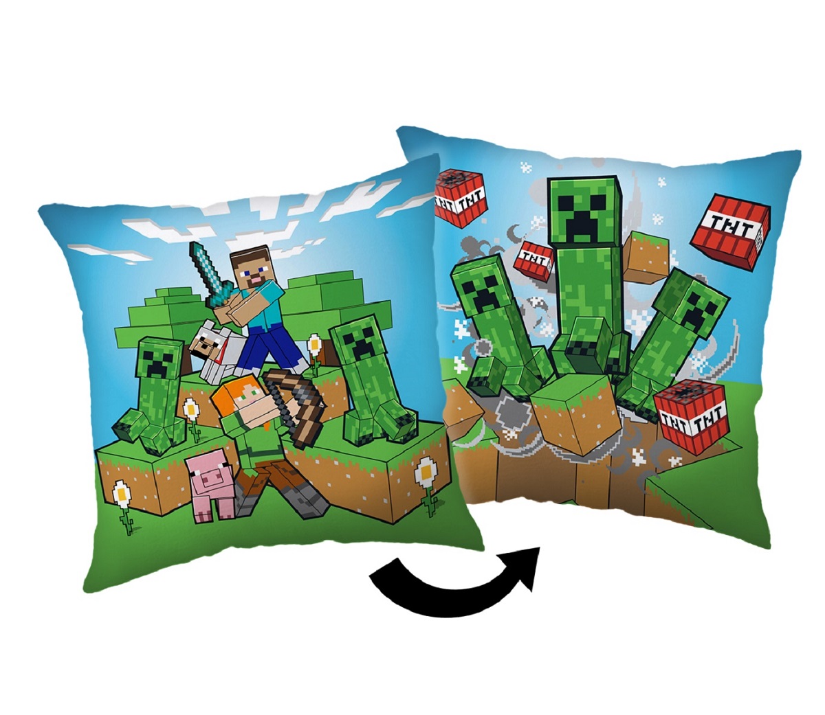 COFI 1453 Minecraft Kopfkissen – Premium Dekokissen mit Digitaldruck