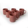 HermiaConcept Teetasse 6-tlg. rot Steingut B/T/L/D: ca. 8x8x8x8 cm