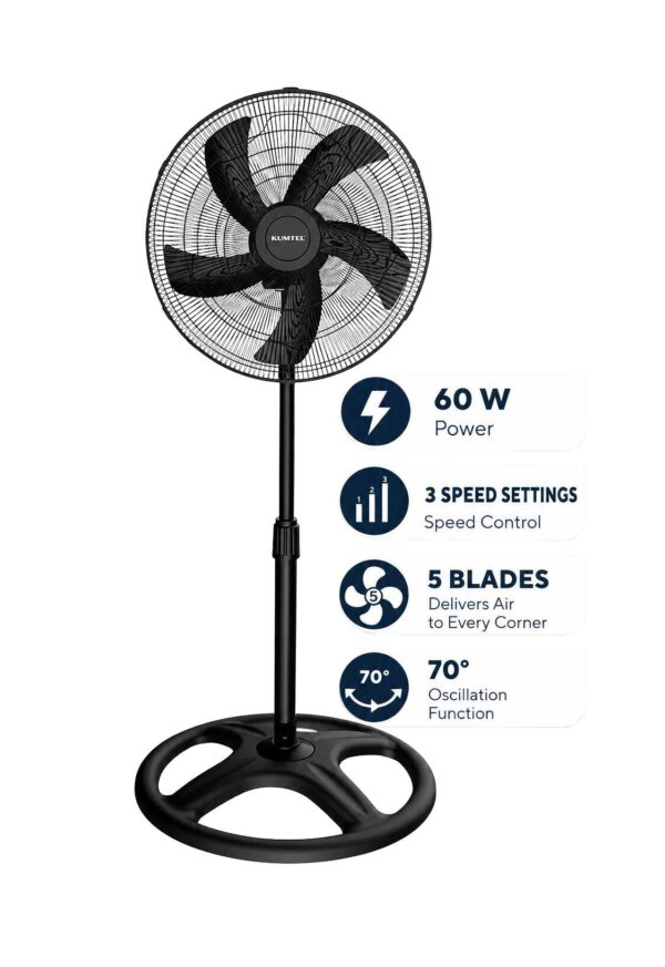 Opviq - Kumtel Standventilator schwarz Kunststoff B/H/L: ca. 50x132x50 cm Opviq - Kumtel Standventilator schwarz Kunststoff B/H/L: ca. 50x132x50 cm
