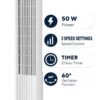 Opviq - Kumtel Standventilator weiß Kunststoff B/H/L: ca. 24,4x74,5x24,4 cm