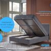 Arga Home Boxspringbett "ARGAFORM" mit Stauraum, mit Bettkasten & 25 cm 5 – Zonen – Federkernmatratze – Hellgrau