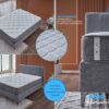 Arga Home Boxspringbett "ARGAFORM" mit Stauraum, mit Bettkasten & 25 cm 5 – Zonen – Federkernmatratze – Hellgrau
