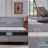 Arga Home Boxspringbett "A – CLOUD" mit Stauraum – Bett mit Bettkasten & Pocket – Federkern Matratze – Grau