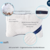 Arga Home AH Luna Soft Komfortkissen mit Visco und Soft – Schaum – 70x46 cm