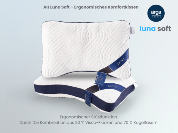 Arga Home AH Luna Soft Komfortkissen mit Visco und Soft – Schaum – 70x46 cm
