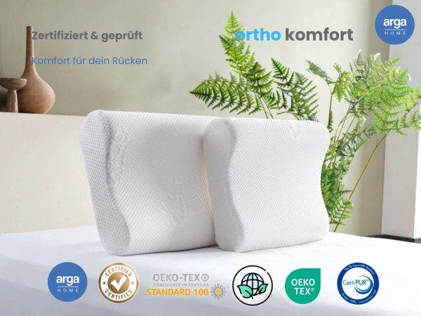 Arga Home AH Ortho Comfort Visco – Memory Nackenstützkissen – 51x42 cm
