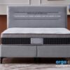 Arga Home Boxspringbett "A – CLOUD" mit Stauraum – Bett mit Bettkasten & Pocket – Federkern Matratze – Grau