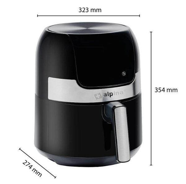 8711252246413-1 Alpina Heißluftfritteuse, 1400 Watt, 3, 5 Liter, Scharz – Silber