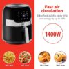8711252246413-6 Alpina Heißluftfritteuse, 1400 Watt, 3, 5 Liter, Scharz – Silber