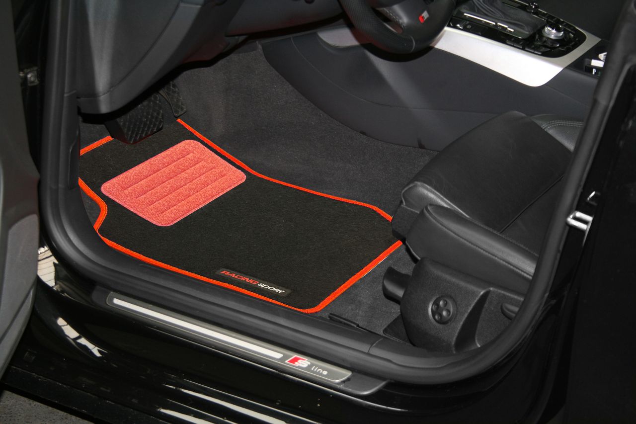 DIAMOND CAR Universal KFZ – Fußmatte „Racing Sport“ rot