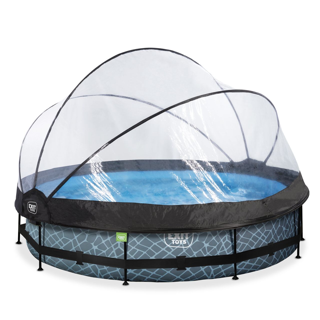 Exit Toys EXIT Stone Pool ø360x76cm mit Filterpumpe und Abdeckung – Grau