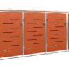 vidaXL Mülltonnenbox orange B/H/T: ca. 276,5x112,5x77,5 cm