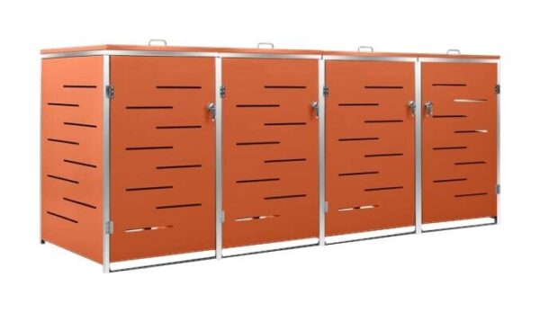 vidaXL Mülltonnenbox orange B/H/T: ca. 276,5x112,5x77,5 cm