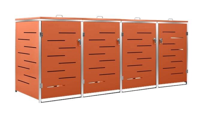 vidaXL Mülltonnenbox orange B/H/T: ca. 276,5x112,5x77,5 cm