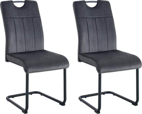 Home affaire Esszimmerstuhl BRANDON, 2er Set, mit Metallgestell in matt schwarz (Set, 2 St), in verschiedenen Farben, Belsatbarkeit pro Stuhl 120 kg, 360° drehbar