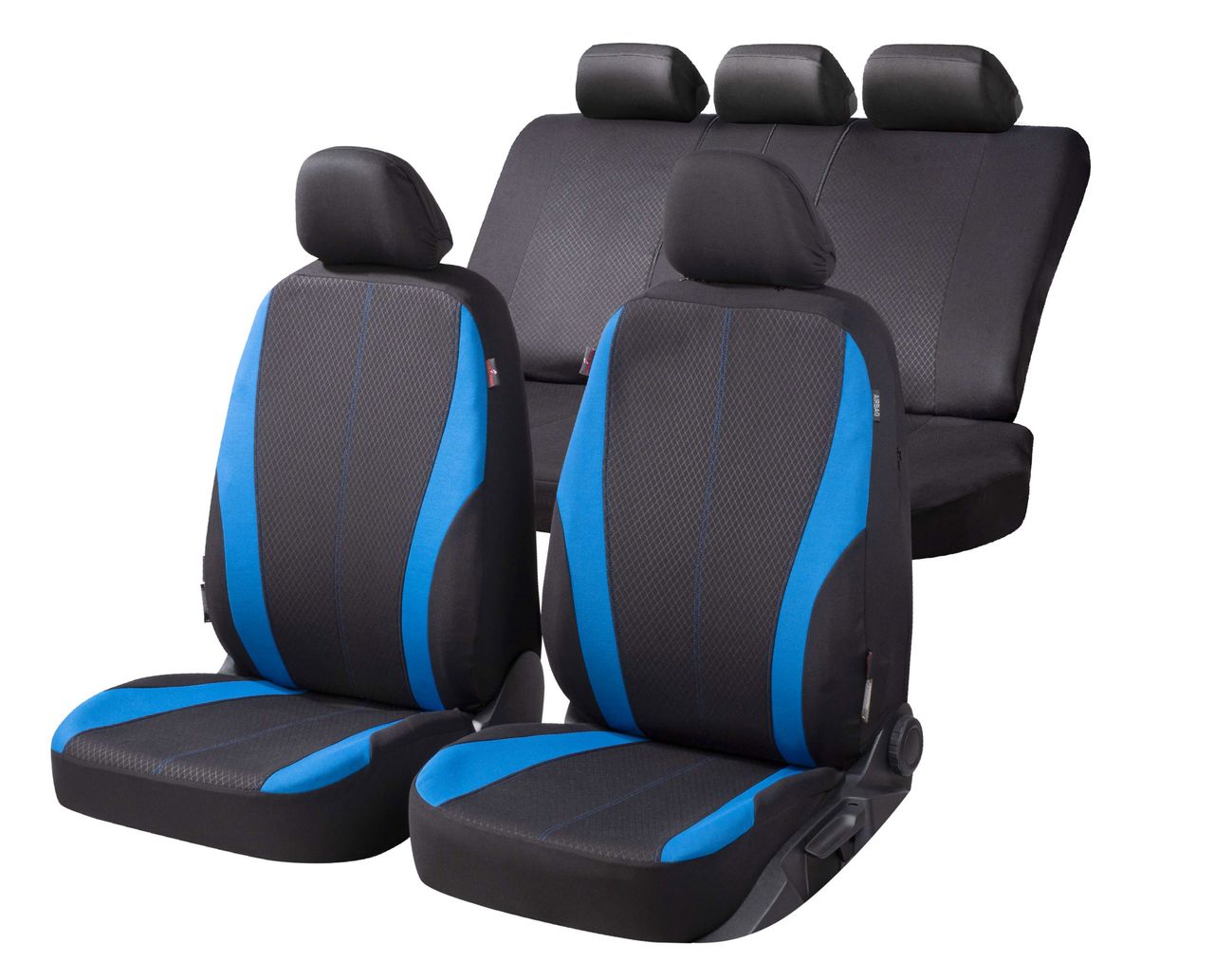 Walser Autositzbezug Dundee schwarz – blau
