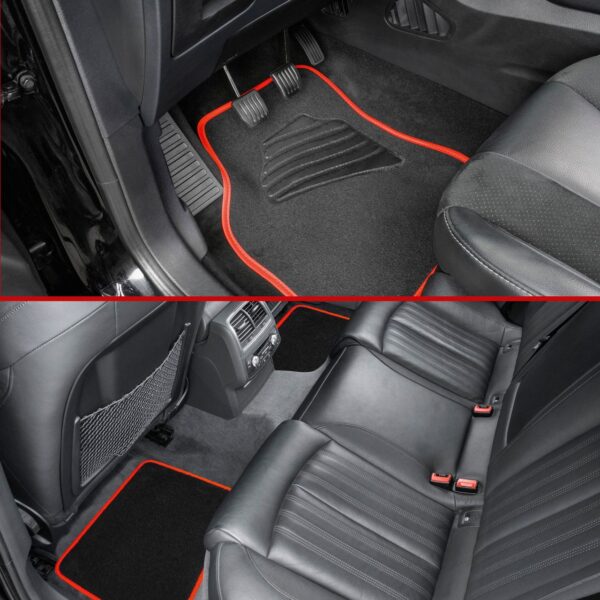 Walser Autoteppich Matrix schwarz – rot