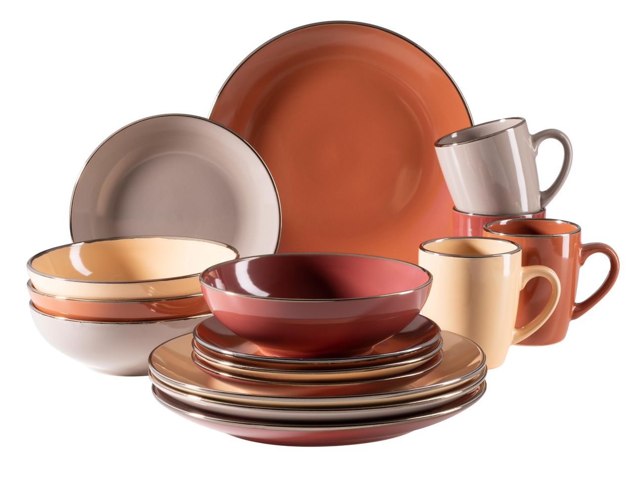 Mäser Serie Metallic Rim, kombiservice 16 teilig für 4 Personen