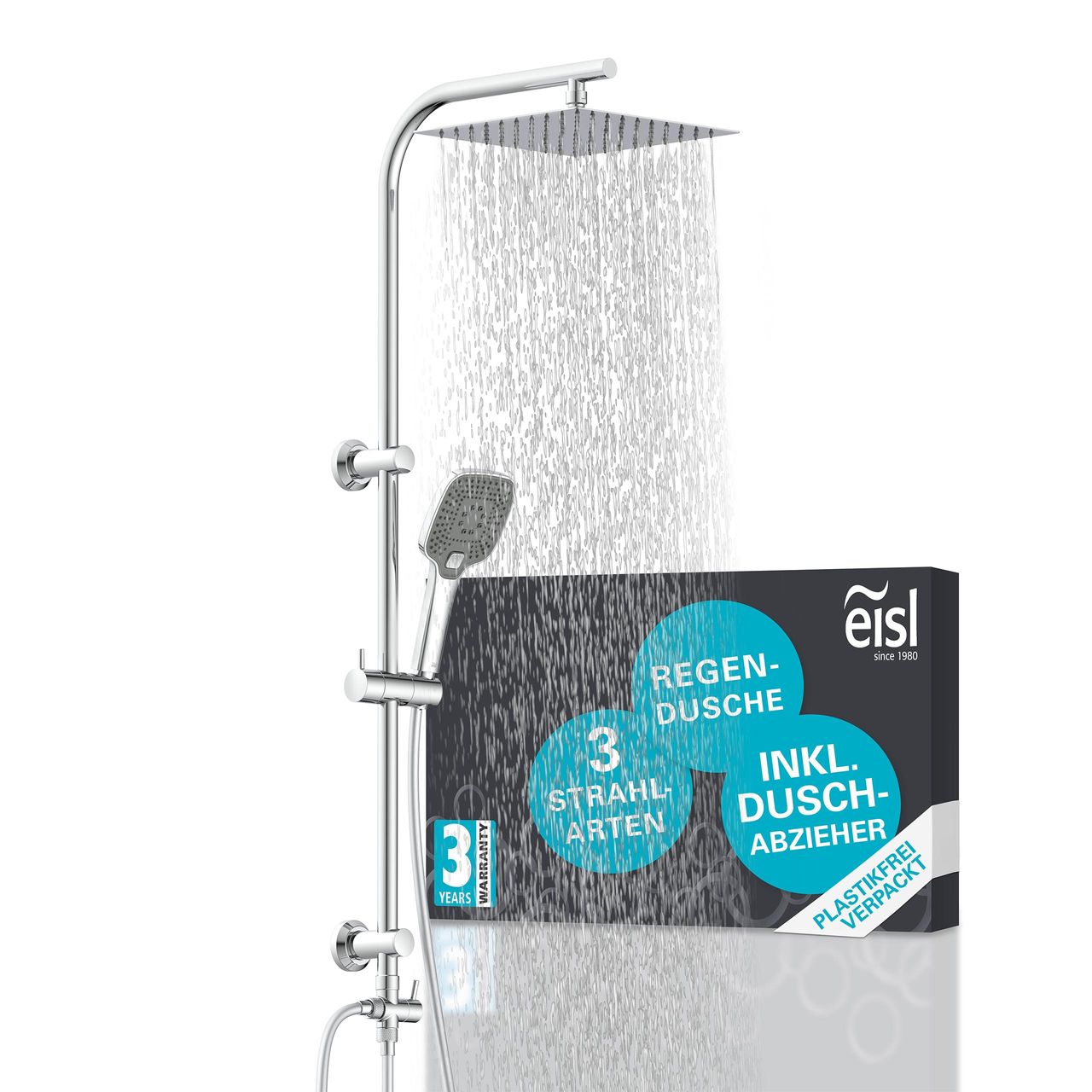 Schütte EASY DELUXE Überkopfbrause – Set, Chrom