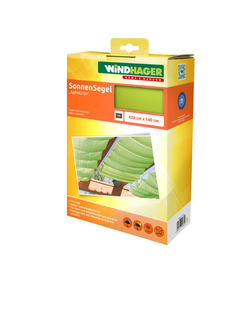 Powertec Sonnensegel 420×140 cm – Apfelgrün