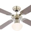 GLOBO Deckenventilator Champion Eiche weiß H/D: ca. 42x106 cm max. 60 W