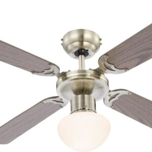 GLOBO Deckenventilator Champion Eiche weiß H/D: ca. 42x106 cm max. 60 W