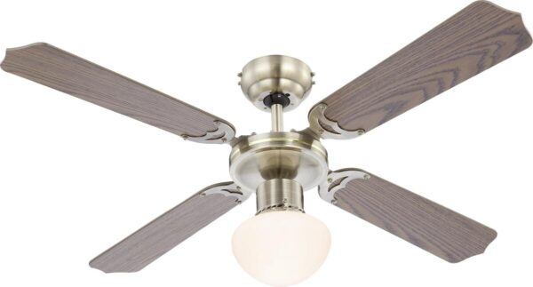 GLOBO Deckenventilator Champion Eiche weiß H/D: ca. 42x106 cm max. 60 W