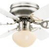 GLOBO Deckenventilator 0307W nickel matt H/D: ca. 28x76 cm max. 60 W
