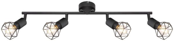 GLOBO Spotbalken 54802S-4 schwarz Metall B/H/L: ca. 8x20x60 cm E14 4 Brennstellen GLOBO Spotbalken 54802S-4 schwarz Metall B/H/L: ca. 8x20x60 cm E14 4 Brennstellen